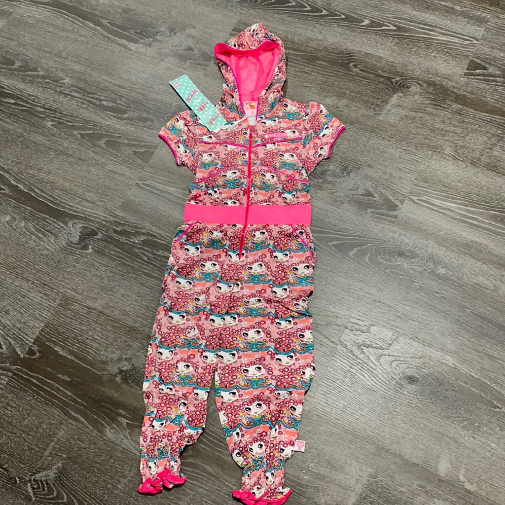 Nwt Mim-Pi Girly Girl Faces Jumpsuit Sizes 8 & 9